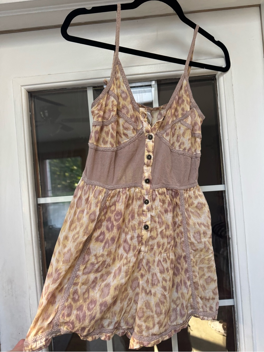 Zimmermann Cotton Leopard Print Crochet Trim Button Front Romper Playsuit 0 - Picture 5 of 8
